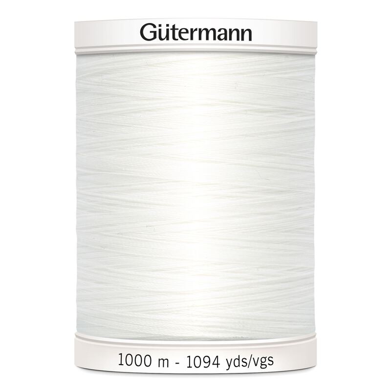 Gutermann Sew-all Thread #800 WHITE M292 1000m 100% Polyester Sewing Thread