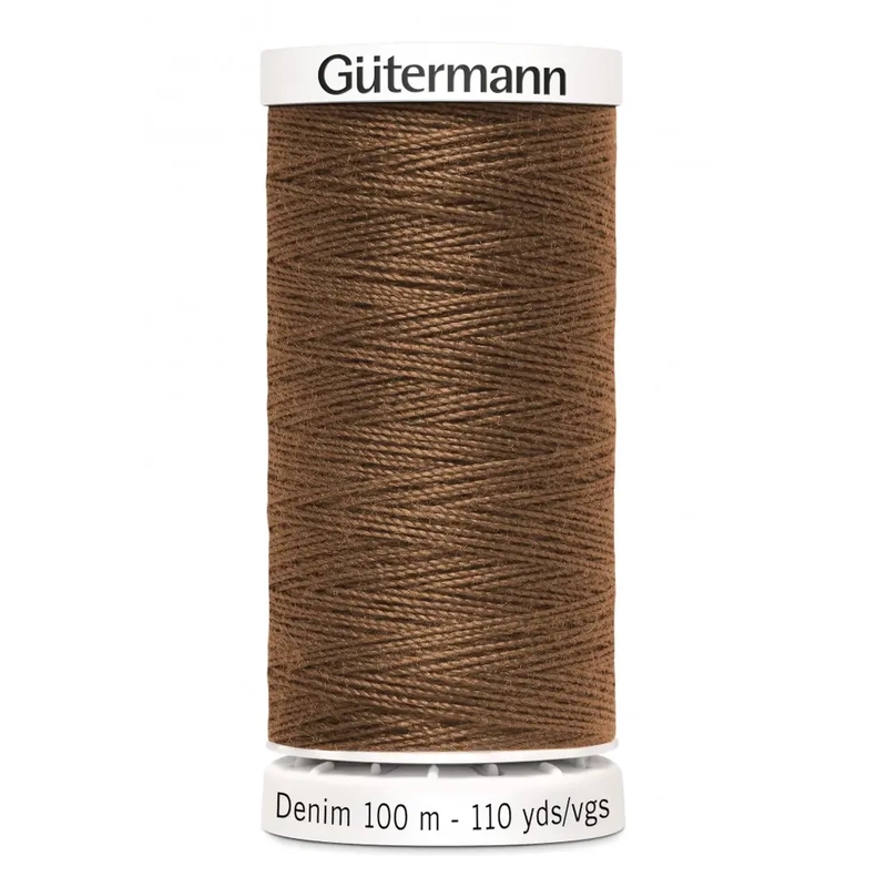 Gutermann Professional Jeans Thread, #2165 RICH BROWN, 100m Spool