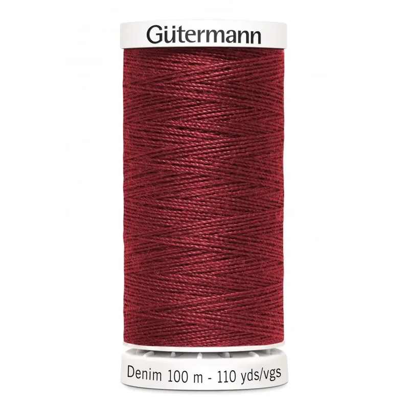 Gutermann Professional Denim Jeans Thread, #4466 BURGUNDY, 100m Spool