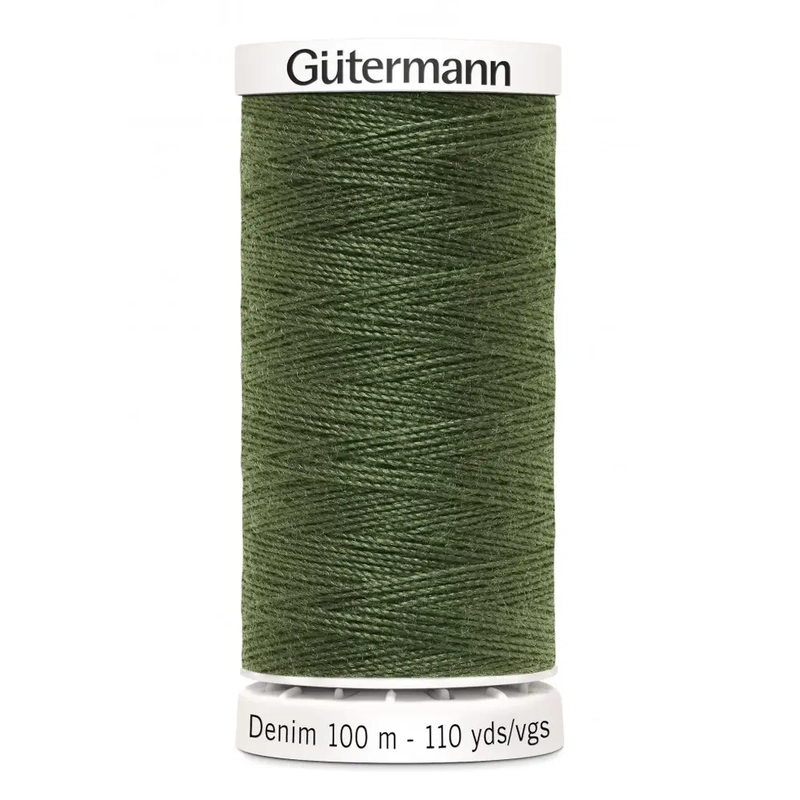 Gutermann Professional Denim Jeans Thread, #9250 DARK OLIVE, 100m Spool
