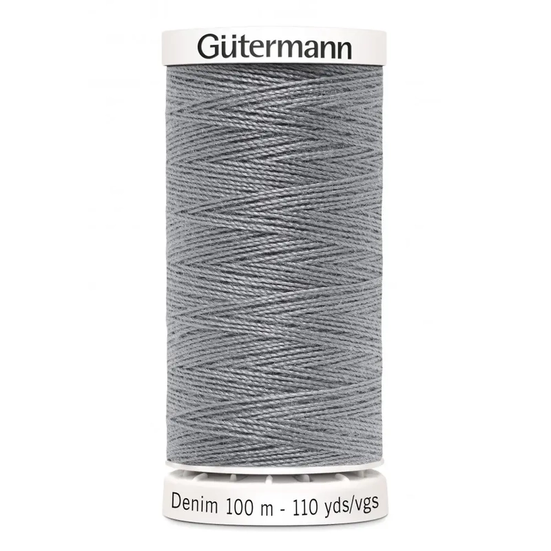 Gutermann Professional Denim Jeans Thread, #9625 MID GREY, 100m Spool