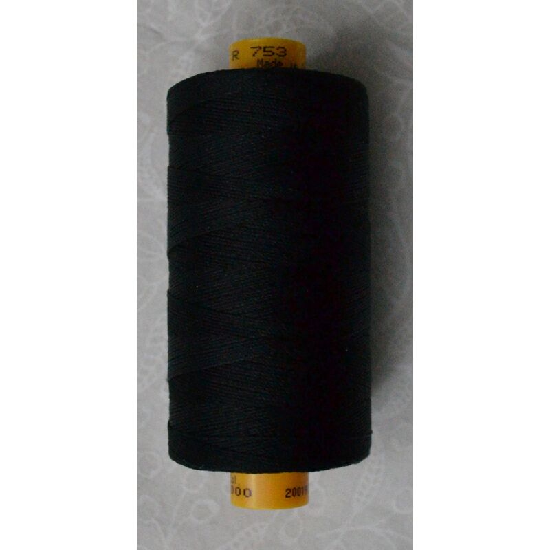 Gutermann R 753 Filament Silk #000 Black 400m Spool 100% Silk Thread