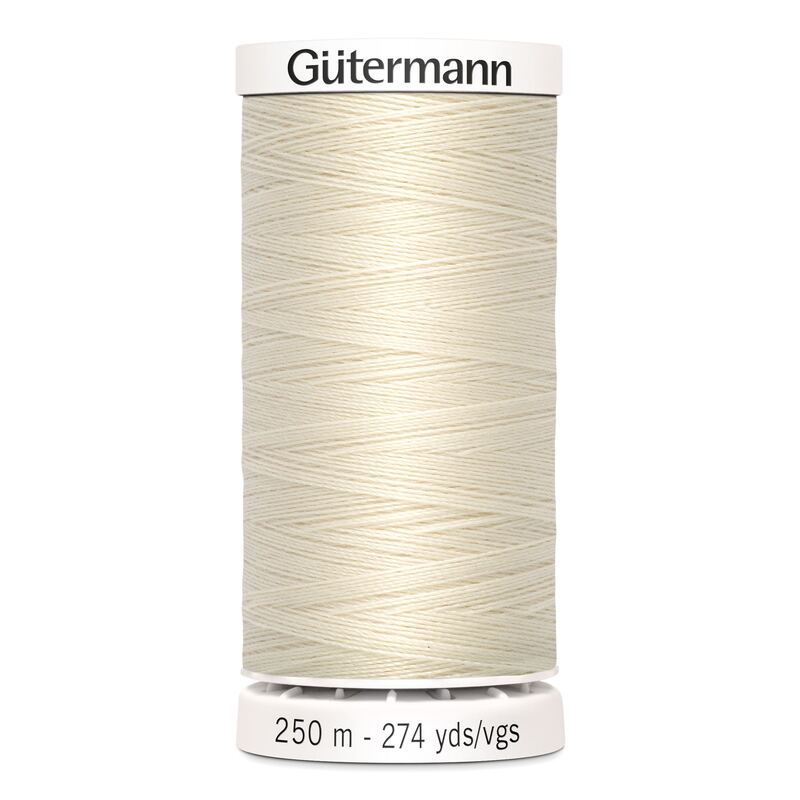 Gutermann Sew-all Thread, 100% Polyester, 250m, Colour 802 ECRU
