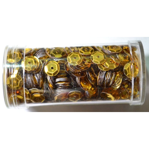 Gutermann 6mm Cup Sequins, 9 gram Tub, GOLD Colour, Highest Quality