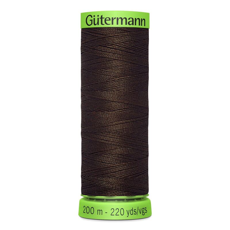 Gutermann Extra Fine Thread #406 DARK BROWN, 200m Spool 100% Polyester