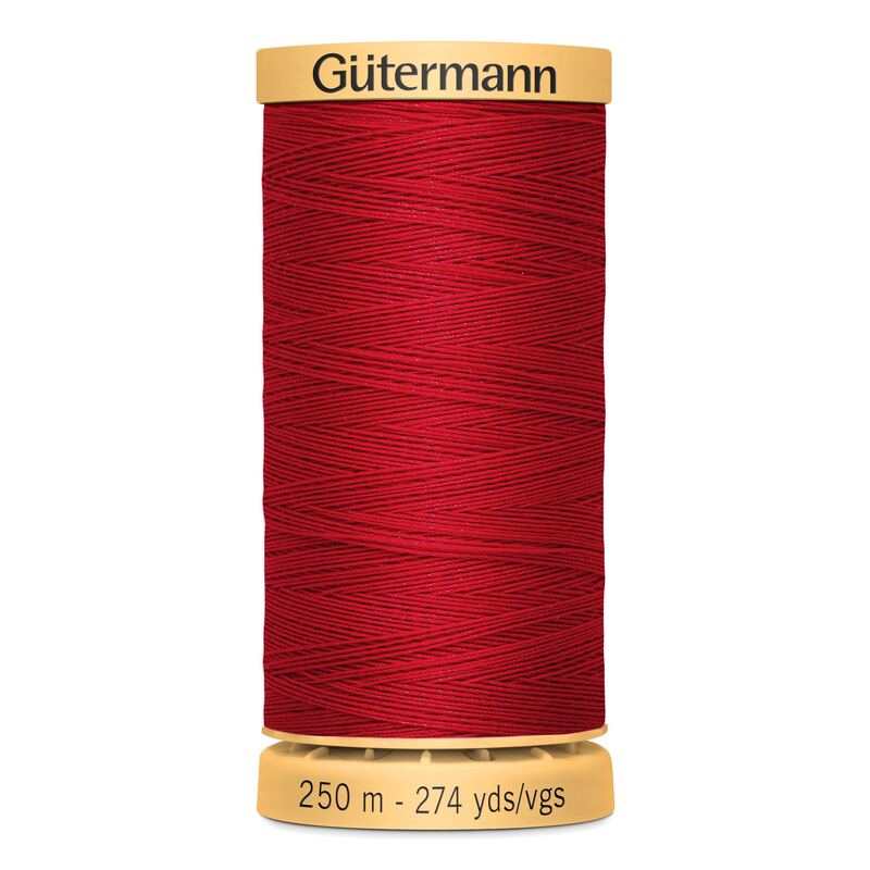 Gutermann 100% Cotton Thread, 250m, Colour 2074 Red