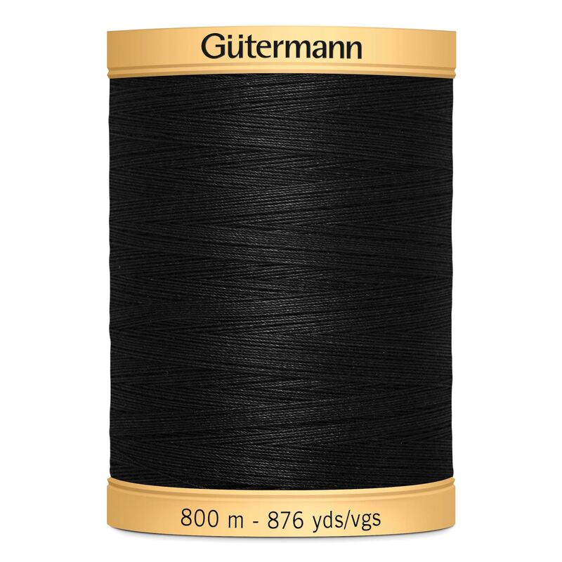 Gutermann Cotton Thread, 800m (876yds) #5201 Black