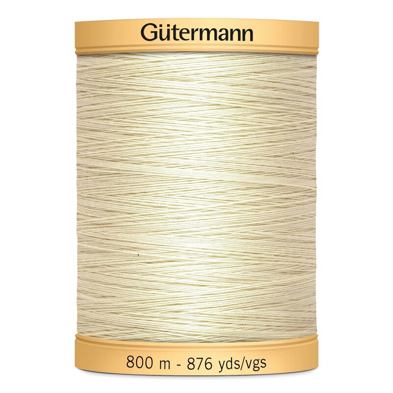 Gutermann Cotton Thread, #919 Egg White, 800m (876yds)