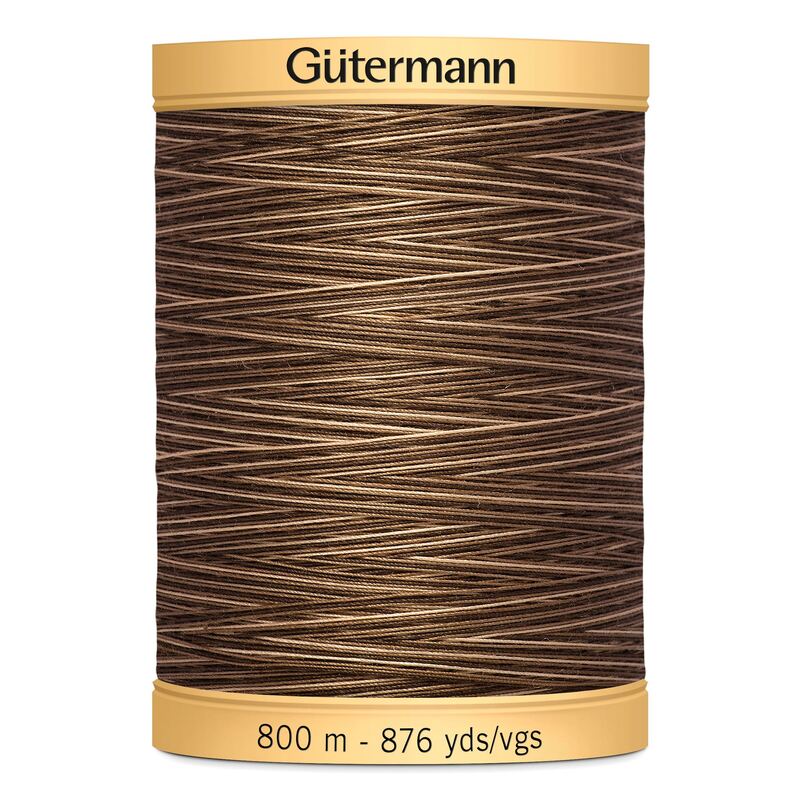 Gutermann Cotton Thread, 800m (876tds) #9948, Variegated Brown Sugar Cinamon