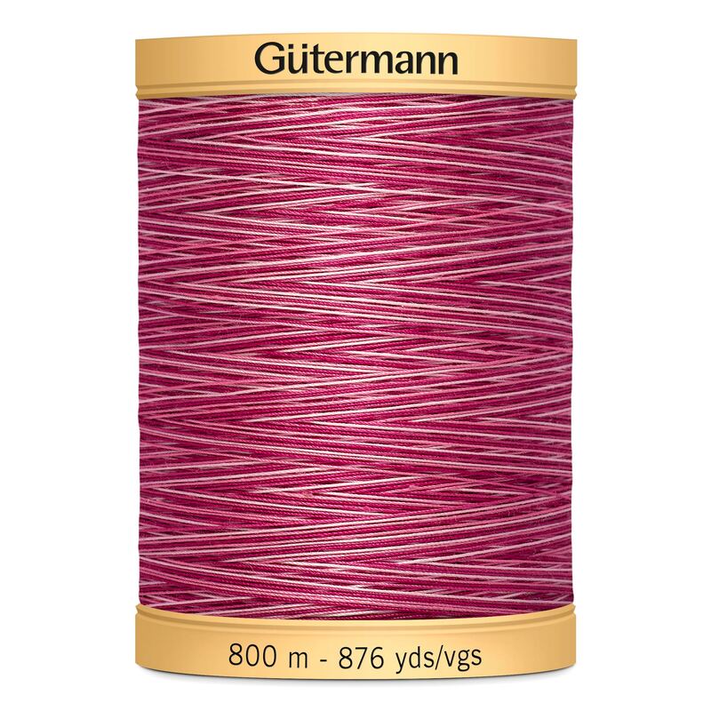 Gutermann Cotton Thread, 800m (876yds) #9969, Variegated Plum Berry