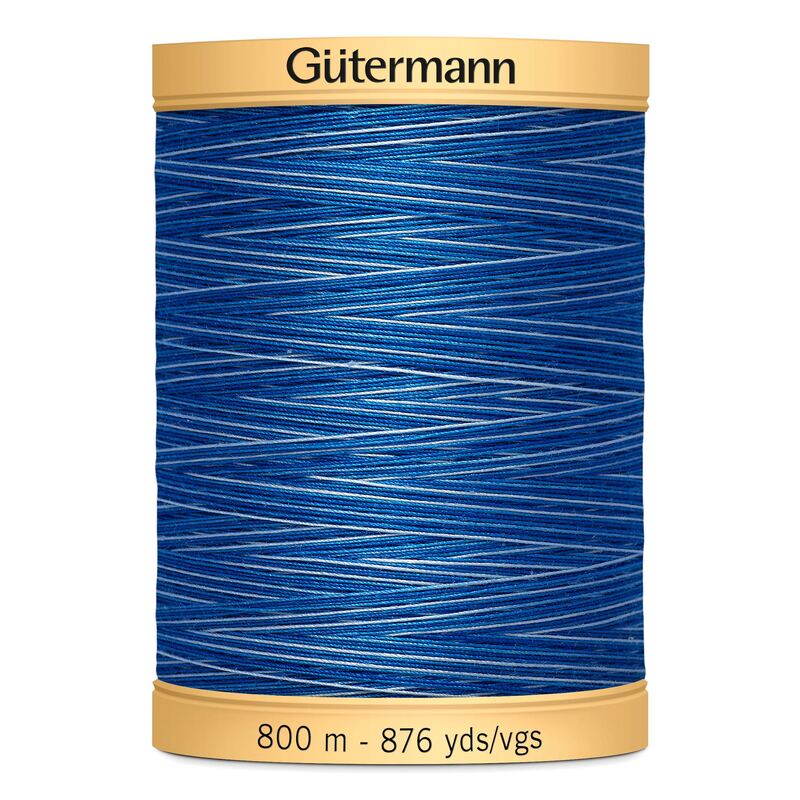 Gutermann Cotton Thread, 800m (876yds) #9986, Variegated Evening Sky
