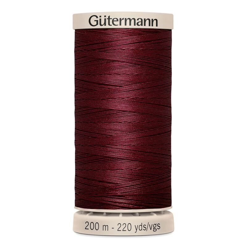 Waxed Cotton Quilting Thread #2833 WINE, 200m Spool