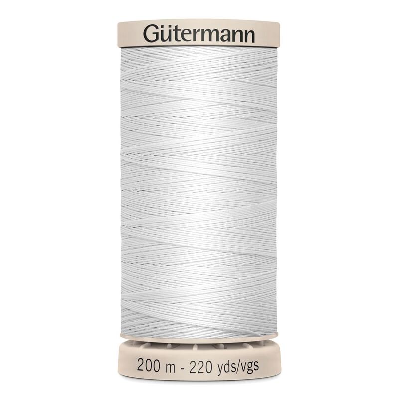 Waxed Cotton Quilting Thread # 5709 WHITE, 200m Spool