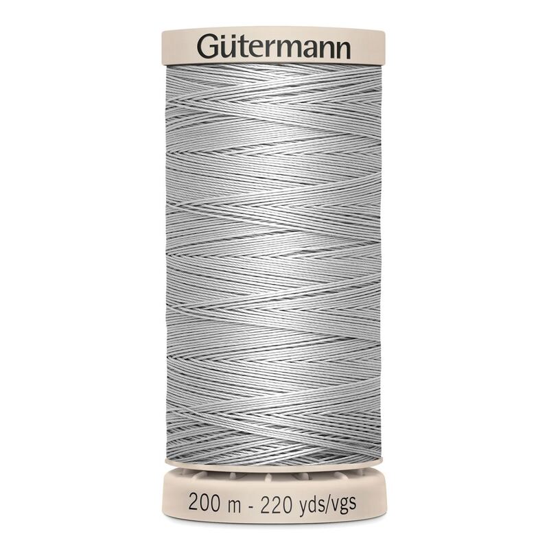 Waxed Cotton Quilting Thread #618 SILVER GREY, 200m Spool