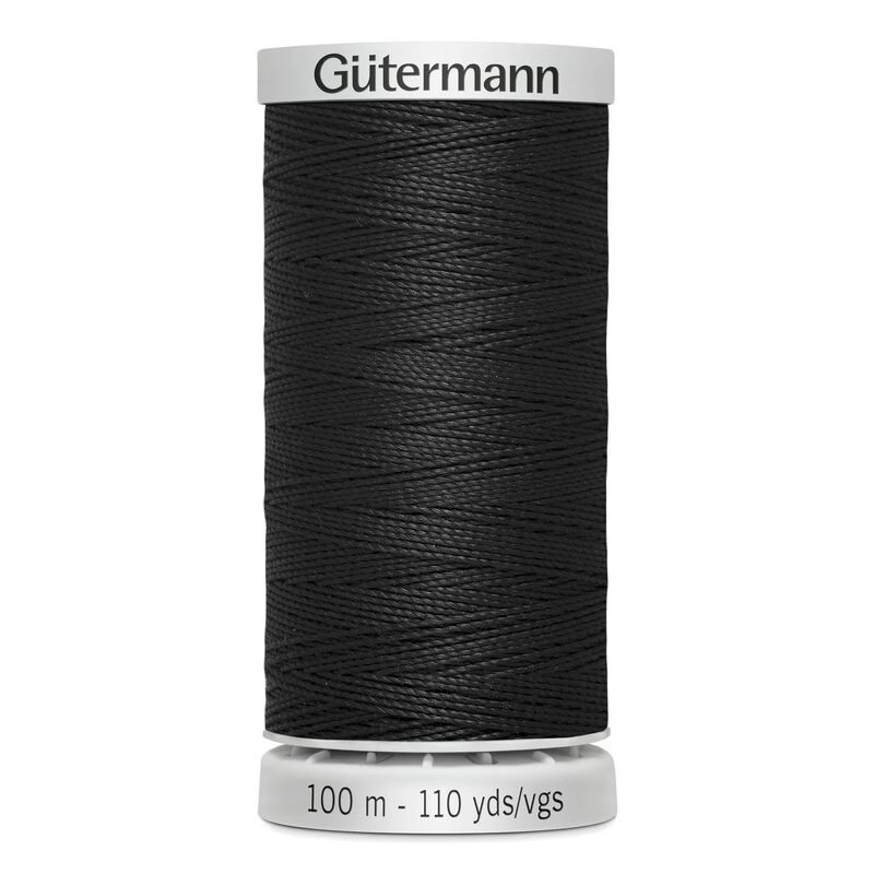 Gutermann Extra Strong Polyester Thread, #000 BLACK, 100m Spool