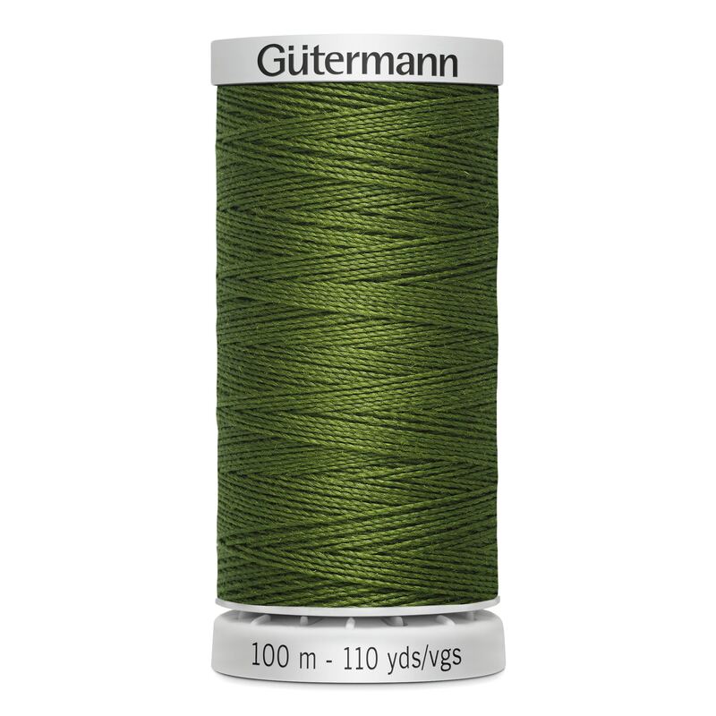 Gutermann Extra Strong Polyester Thread, Colour 585, Khaki Green, 100m Spool