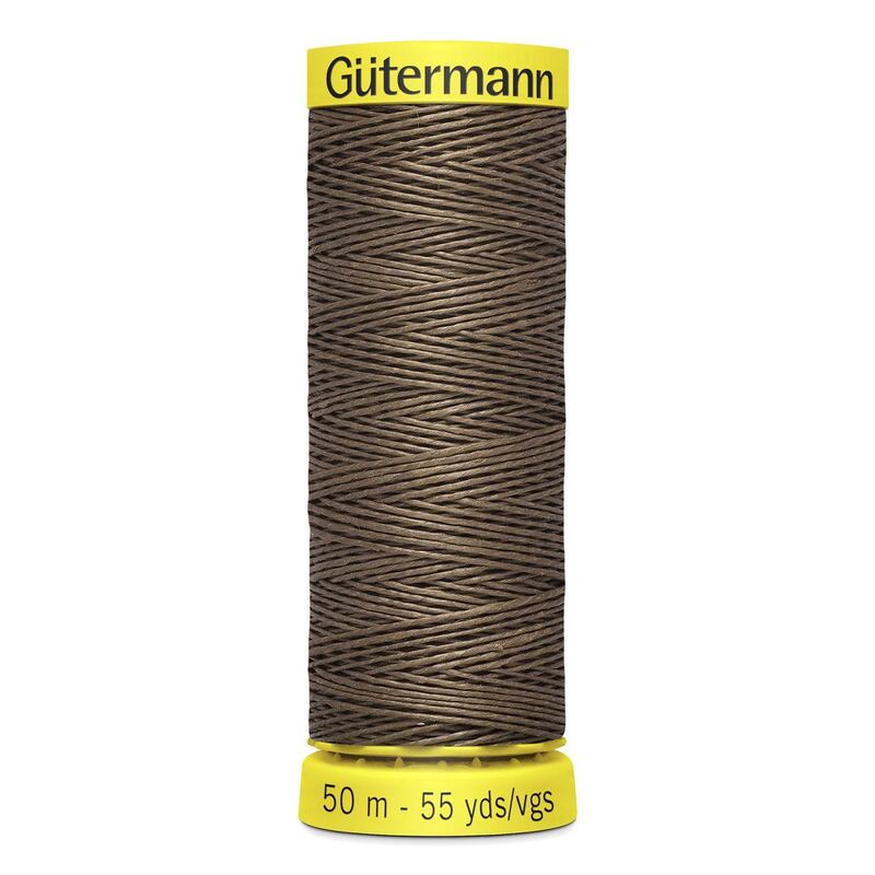 Gutermann Thread Linen #4010 KHAKI GREEN, 50m Spool, Strong Natural Thread