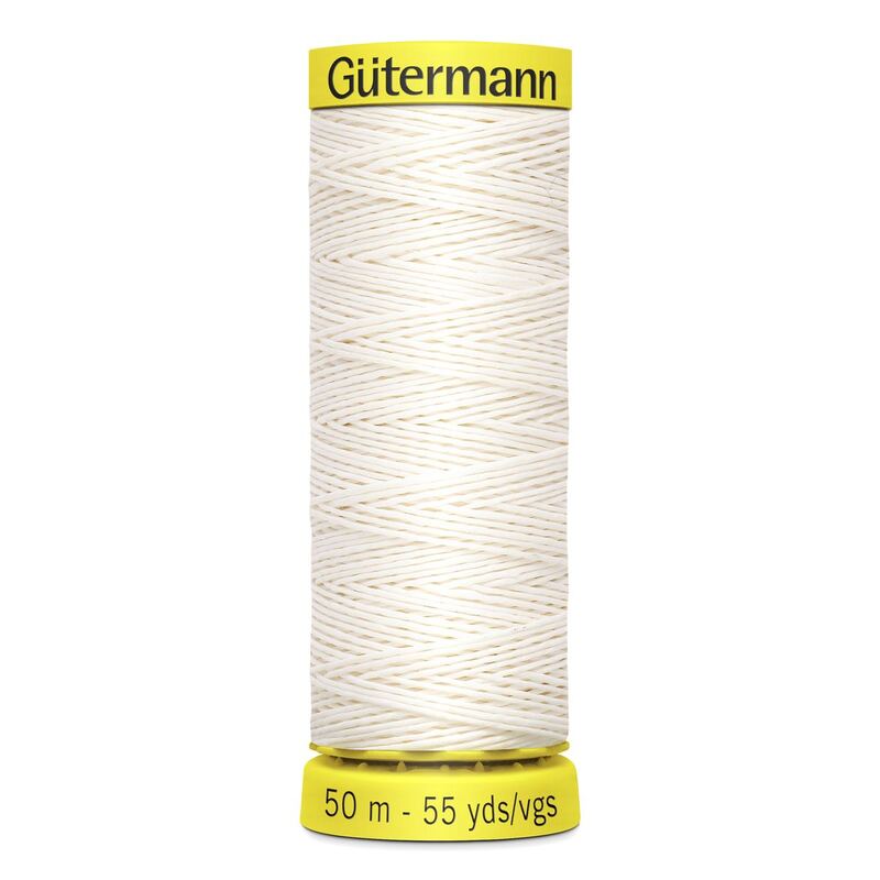 Gutermann Thread Linen #5129 WHITE, 50m Spool, A Strong Natural Thread