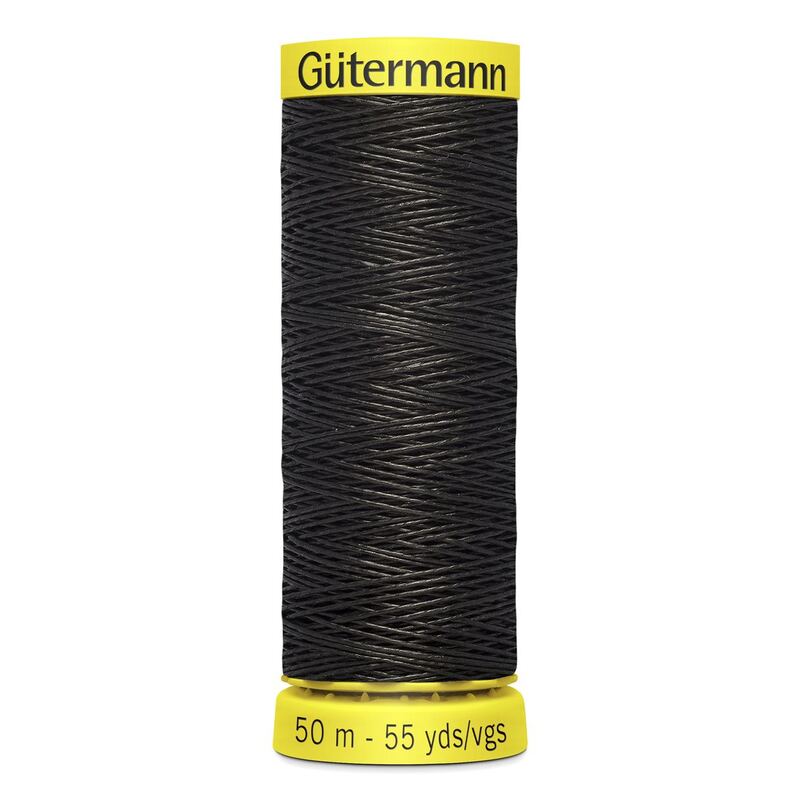 Gutermann Thread Linen 50m Spool #7202 Black, Strong Natural Thread