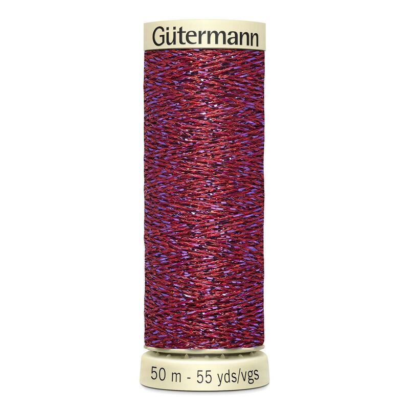 Gutermann Metallic Effect Thread, 50m Spool #247 RED