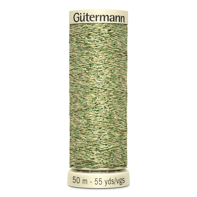 Gutermann Metallic Effect Thread, 50m Spool #400 GREEN