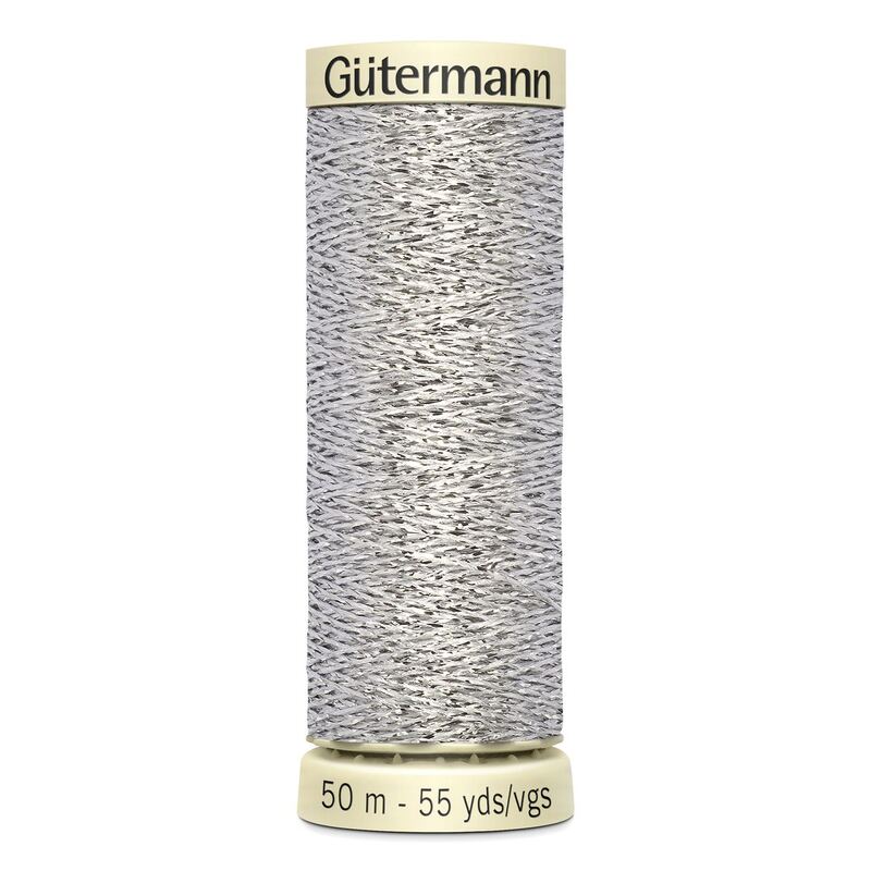 Gutermann W 331 #41 SILVER, Metallic Effect Thread, 50m Spool