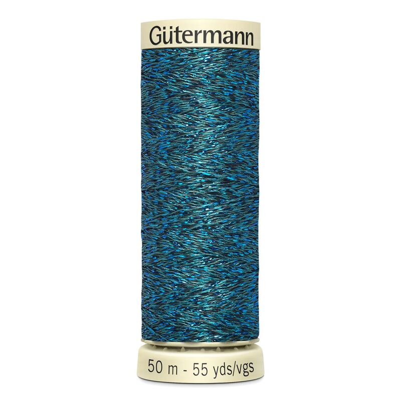 Gutermann Metallic Effect Thread 50m Spool Colour 483 NAVY BLUE