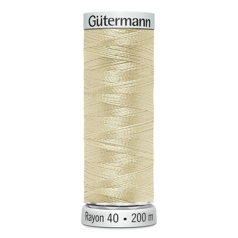 Gutermann Rayon 40 #1022 CREAM, 200m Machine Embroidery Thread