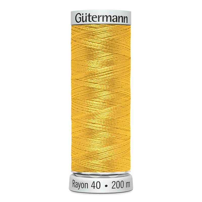 Gutermann Rayon 40 #1023 YELLOW, 200m Embroidery Thread