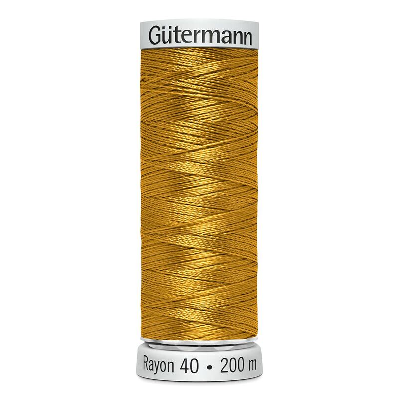 Gutermann Rayon 40 #1025 MINE GOLD, 200m Machine Embroidery Thread