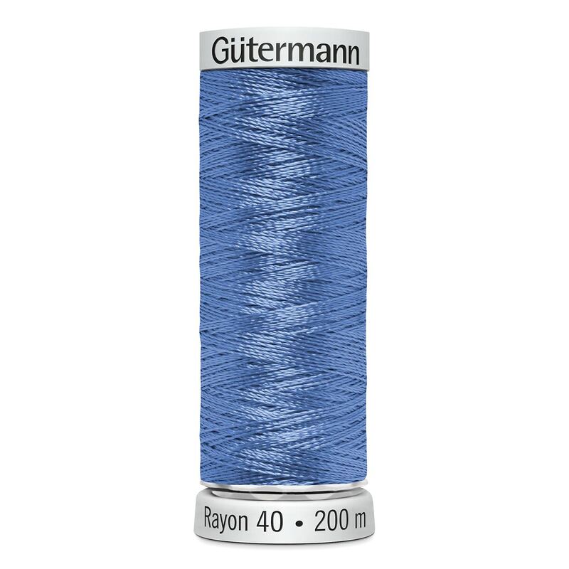 Gutermann Rayon 40 #1029 MEDIUM BLUE, 200m Machine Embroidery Thread