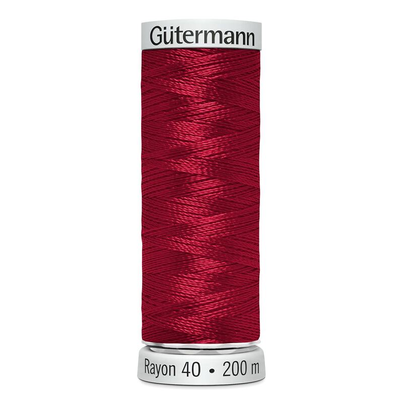Gutermann Rayon 40 #1039 TRUE RED, 200m Machine Embroidery Thread