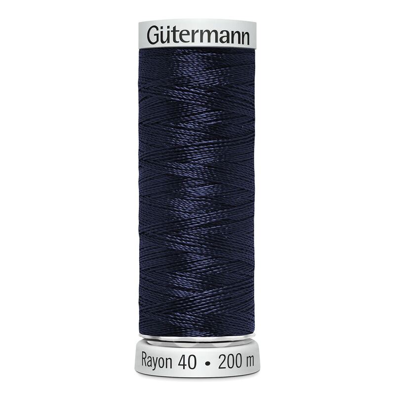 Gutermann Rayon 40 #1043 DARK NAVY, 200m Machine Embroidery Thread