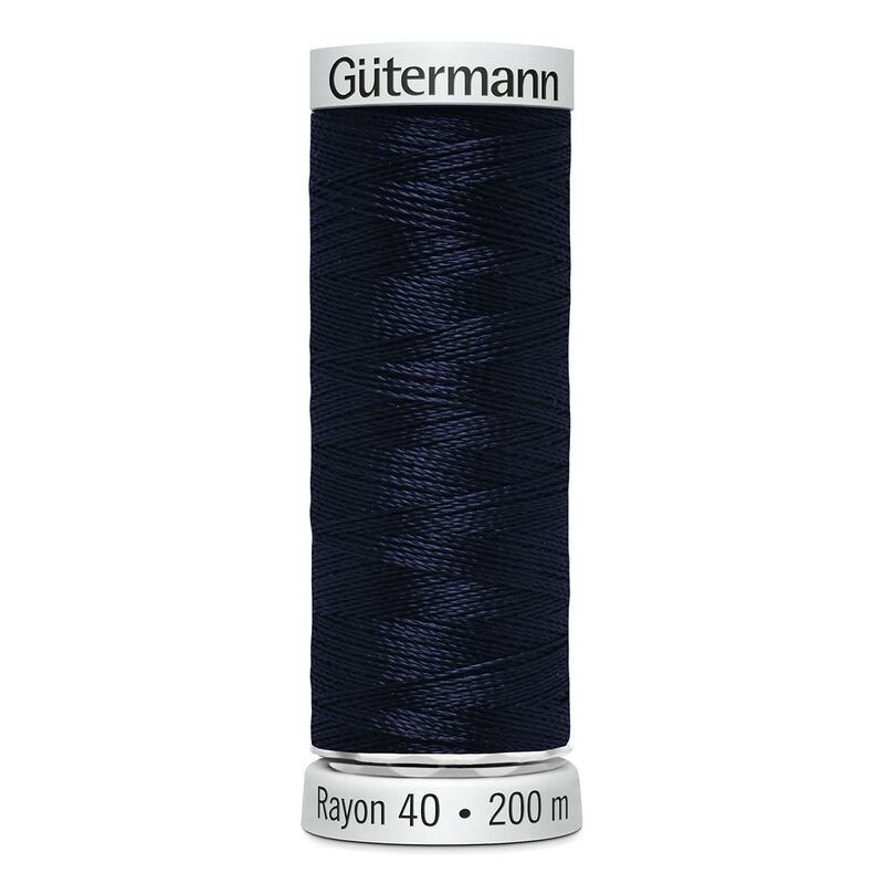 Gutermann Rayon 40 #1044 MIDNIGHT BLUE, 200m Machine Embroidery Thread