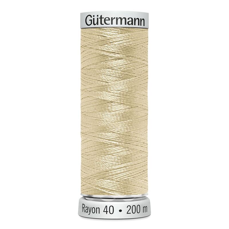 Gutermann Rayon 40 #1061 PALE YELLOW, 200m Machine Embroidery Thread