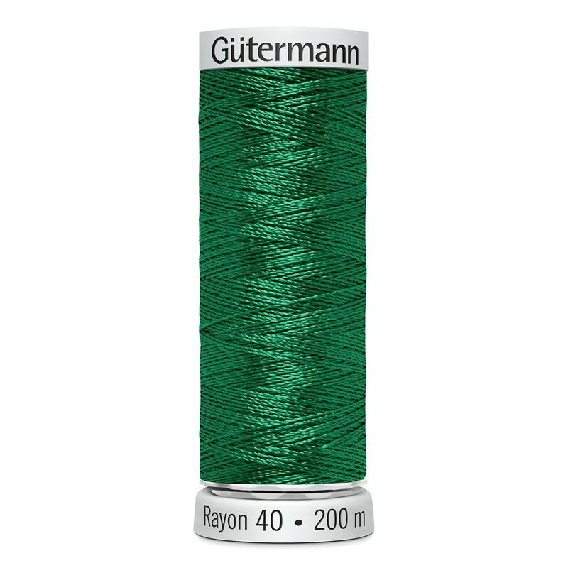 Gutermann Rayon 40 #1079 EMERALD GREEN, 200m Machine Embroidery Thread