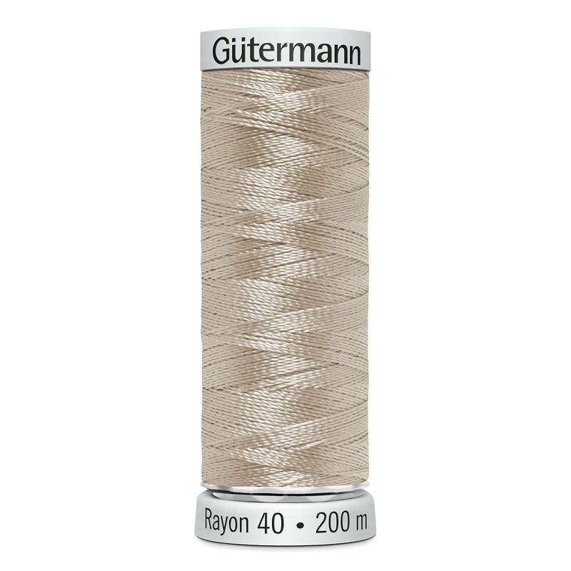 Gutermann Rayon 40 #1082 ECRU (CHAMPAGNE), 200m Machine Embroidery Thread
