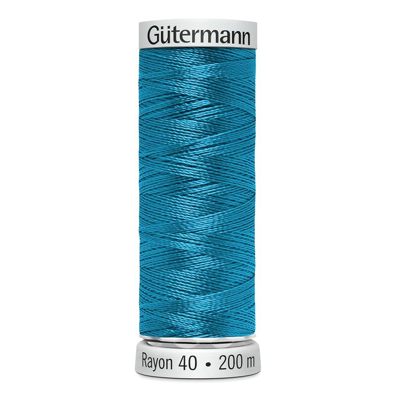 Gutermann Rayon 40 #1095 TURQUOISE, 200m Machine Embroidery Thread