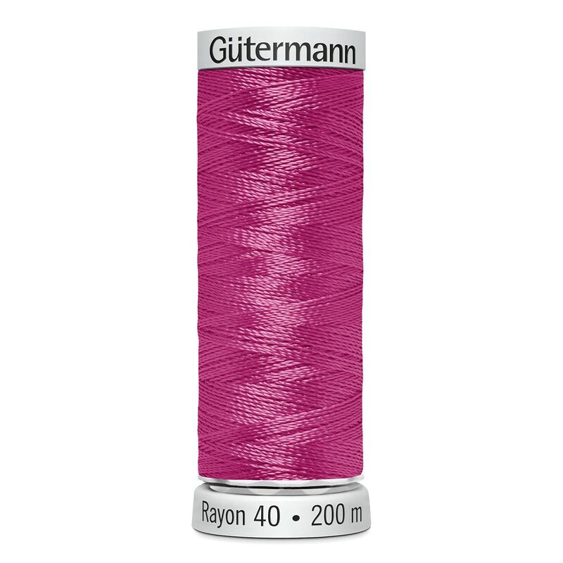 Gutermann Rayon 40 #1109 HOT PINK, 200m Machine Embroidery Thread