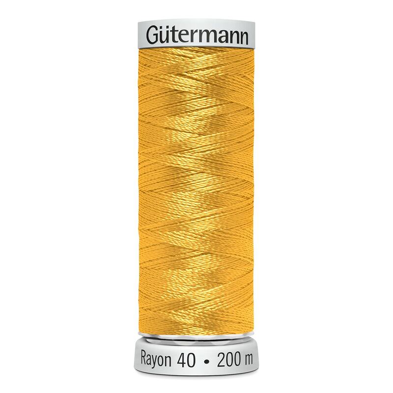 Gutermann Rayon 40 #1124 SUN YELLOW, 200m Machine Embroidery Thread