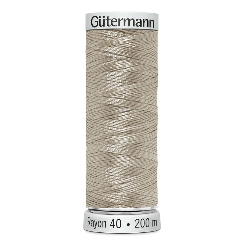 Gutermann Rayon 40 #1127 MEDIUM ECRU, 200m Machine Embroidery Thread