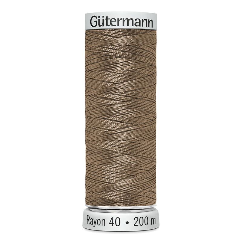 Gutermann Rayon 40 #1128 DARK ECRU, 200m Machine Embroidery Thread