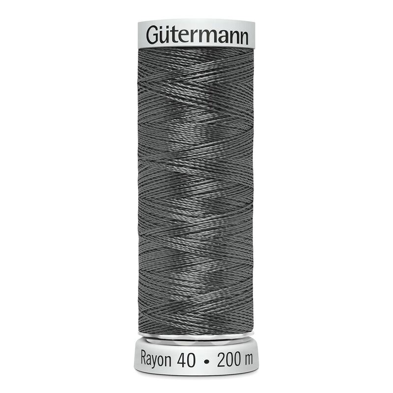 Gutermann Rayon 40 #1166 MEDIUM STEEL GREY, 200m Machine Embroidery Thread