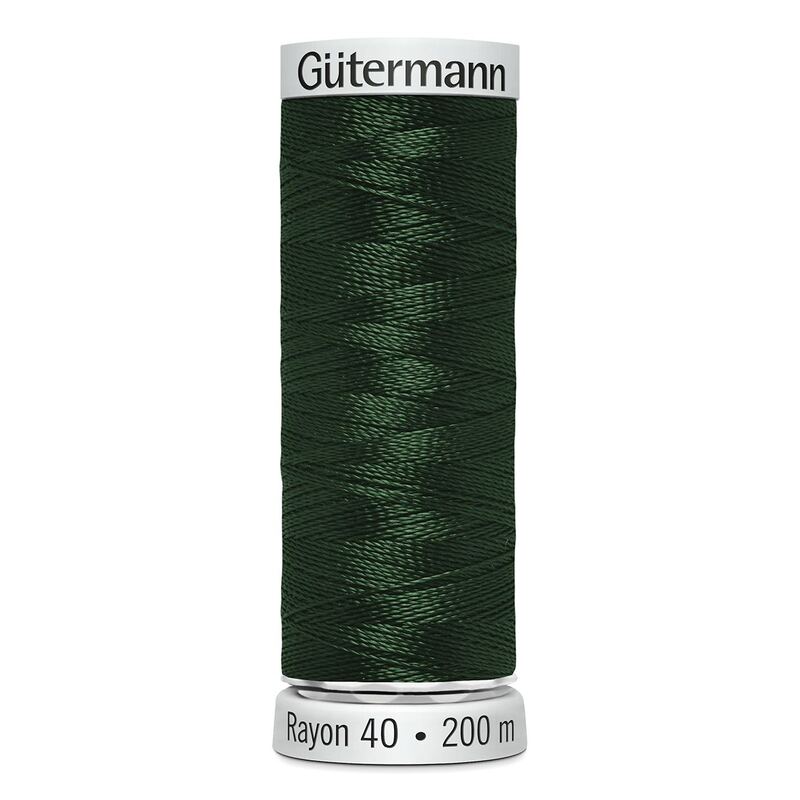 Gutermann Rayon 40 #1174 DARK PINE GREEN, 200m Machine Embroidery Thread