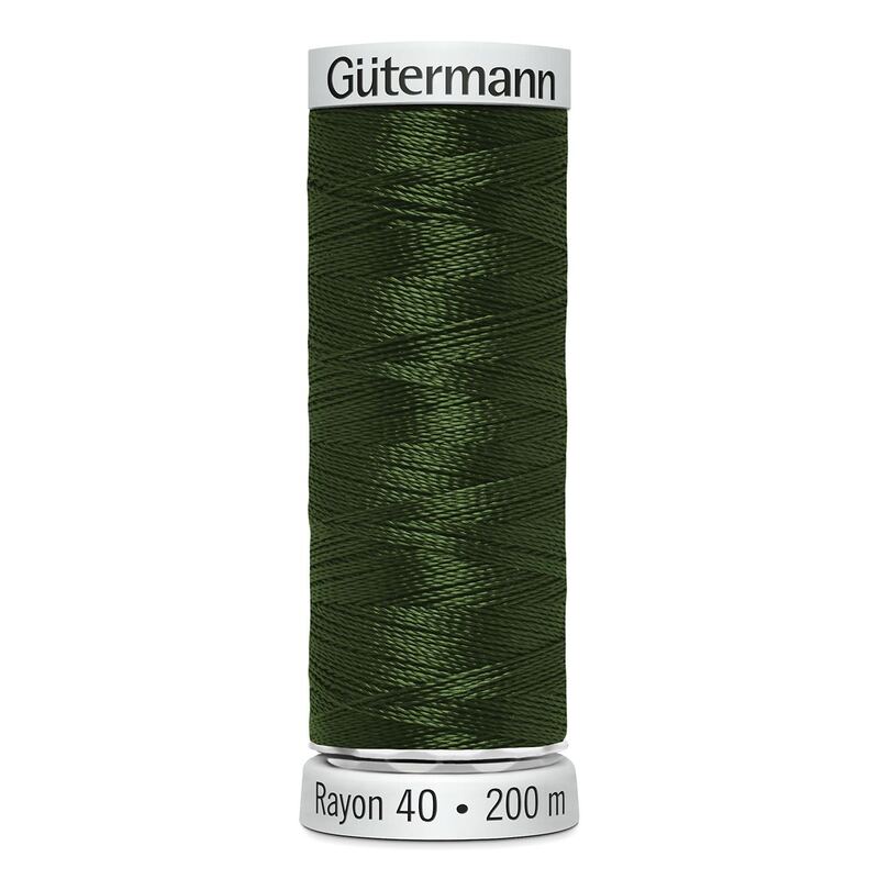 Gutermann Rayon 40 #1175 DARK AVACADO GREEN, 200m Machine Embroidery Thread
