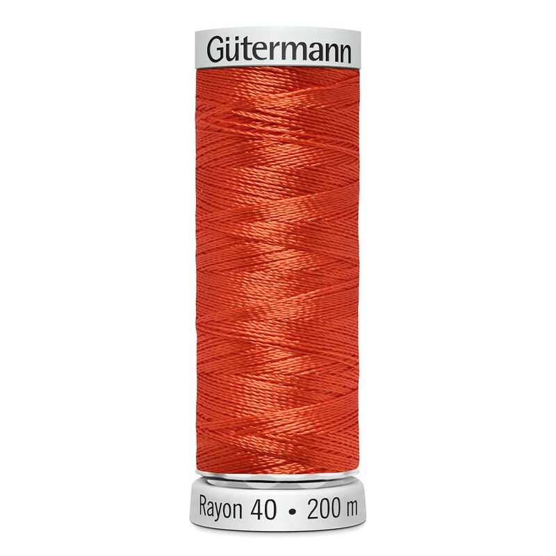 Gutermann Rayon 40 #1184 ORANGE RED, 200m Machine Embroidery Thread