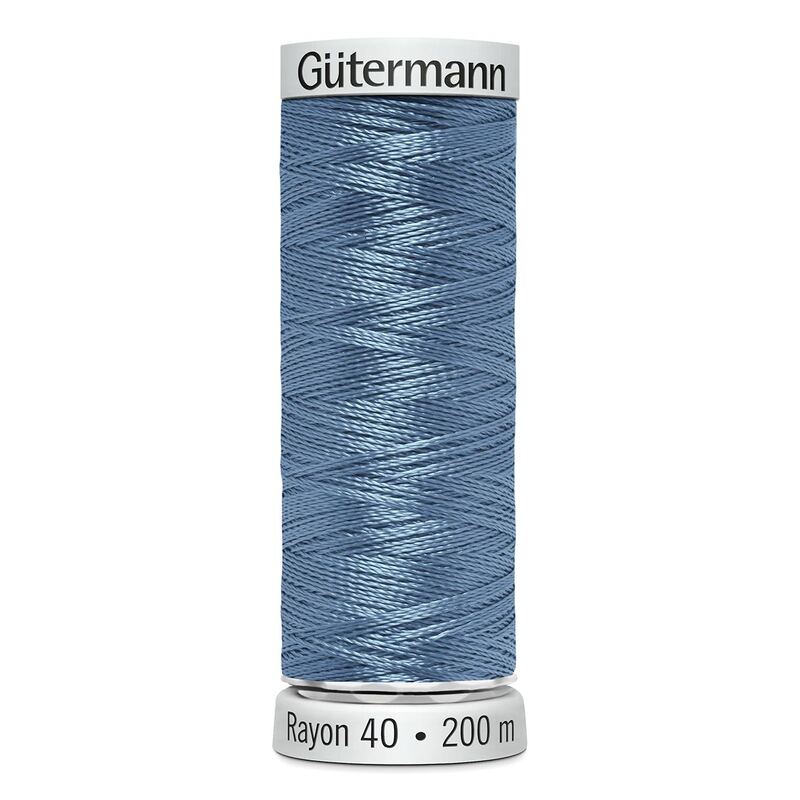 Gutermann Rayon 40 #1201 MEDIUM POWDER BLUE, 200m Machine Embroidery Thread