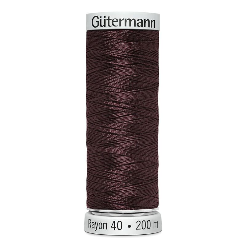 Gutermann Rayon 40 #1214, MEDIUM CHESTNUT, 200m Machine Embroidery Thread