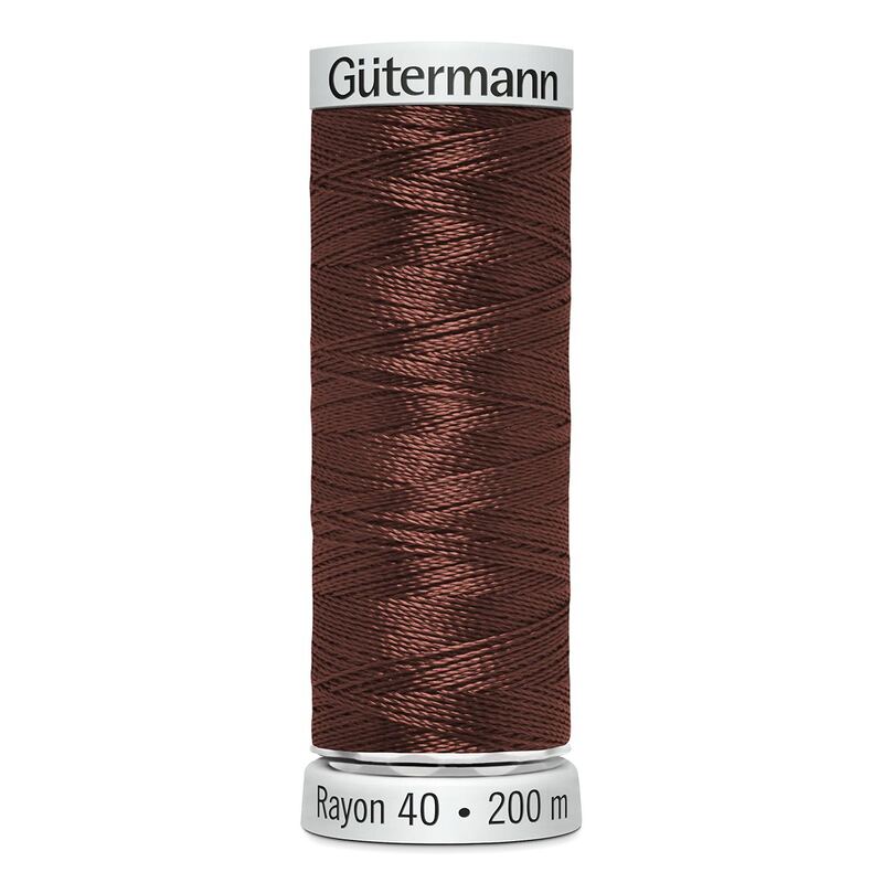 Gutermann Rayon 40 #1217 CHESTNUT, 200m Machine Embroidery Thread