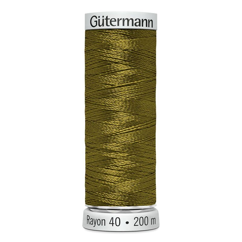 Gutermann Rayon 40 #1227 GOLD GREEN 200m Machine Embroidery Thread